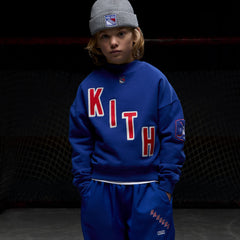 Kith Kids for the New York Rangers Skewed Nelson Crewneck - Cyclone | Kith Cyclone