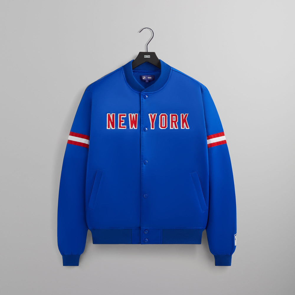 Kith for the New York Rangers Satin Bomber Jacket - Cyclone | Kith Cyclone