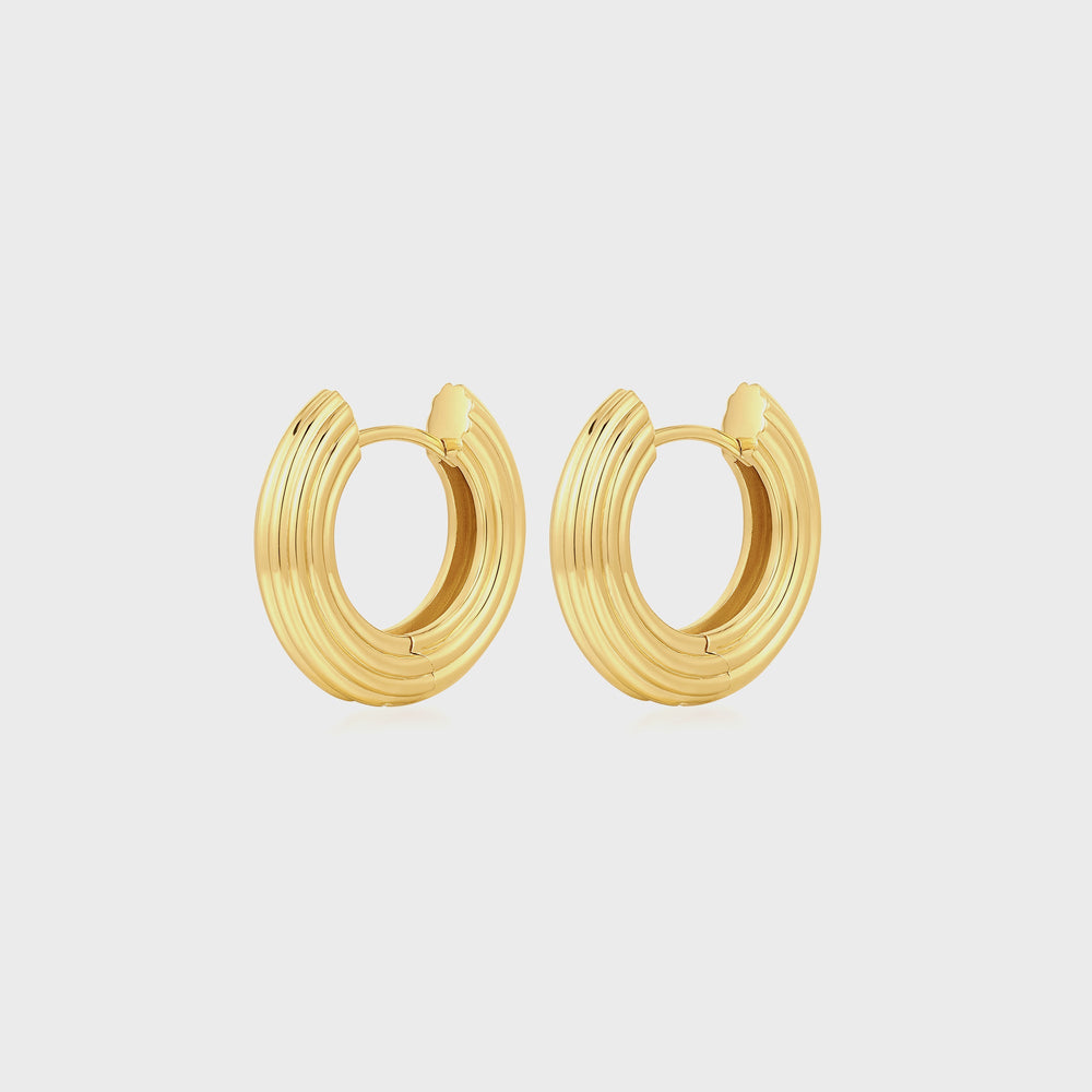 Luv AJ The Mini Ridge Amalfi Hinge Hoops - Gold | Kith Gold