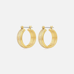 Luv AJ The Ridged Positano Hoops - Gold | Kith Gold