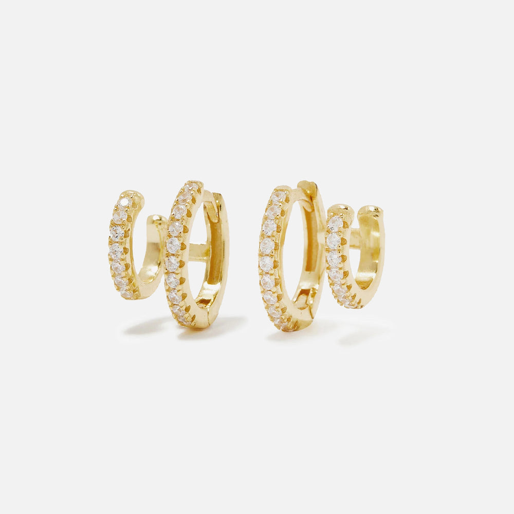 SHASHI Katerina Double Earrings - Gold | Kith Gold