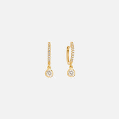 SHASHI Bezel Pave Huggie - Gold | Kith Gold