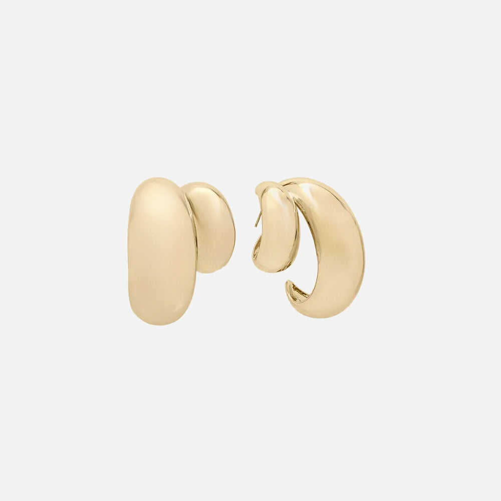 SHASHI Double Tsuki Hoop Earring - Gold | Kith Gold