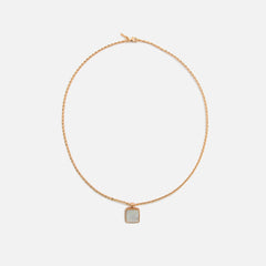 Emanuele Bicocchi Gold Square Mother of Pearl Amulet Necklace - Gold | Kith Gold