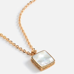 Emanuele Bicocchi Gold Square Mother of Pearl Amulet Necklace - Gold | Kith Gold
