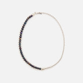 Emanuele Bicocchi Half Chain and Black Pearls Necklace (Small) - Silve | Kith Silver / Black