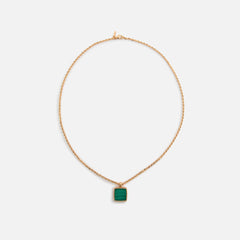 Emanuele Bicocchi Gold Square Malachite Amulet Necklace - Gold | Kith Gold