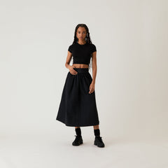 Kith Women Mulberry III Cupro Tee - Black | Kith Black