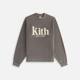 Kith Women Ashwin Sueded New York Crewneck - Hematite | Kith Hematite