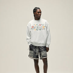 Kith Floral Script Nelson Crewneck - Light Heather Grey | Kith Light Heather Grey