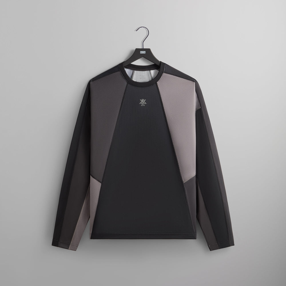 Kith Long Sleeve Panelled Otto Tee - Black | Kith Black