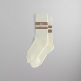 Kith Double Stripe Script Embroidered Cotton Crew Socks - Molecule | Kith Molecule