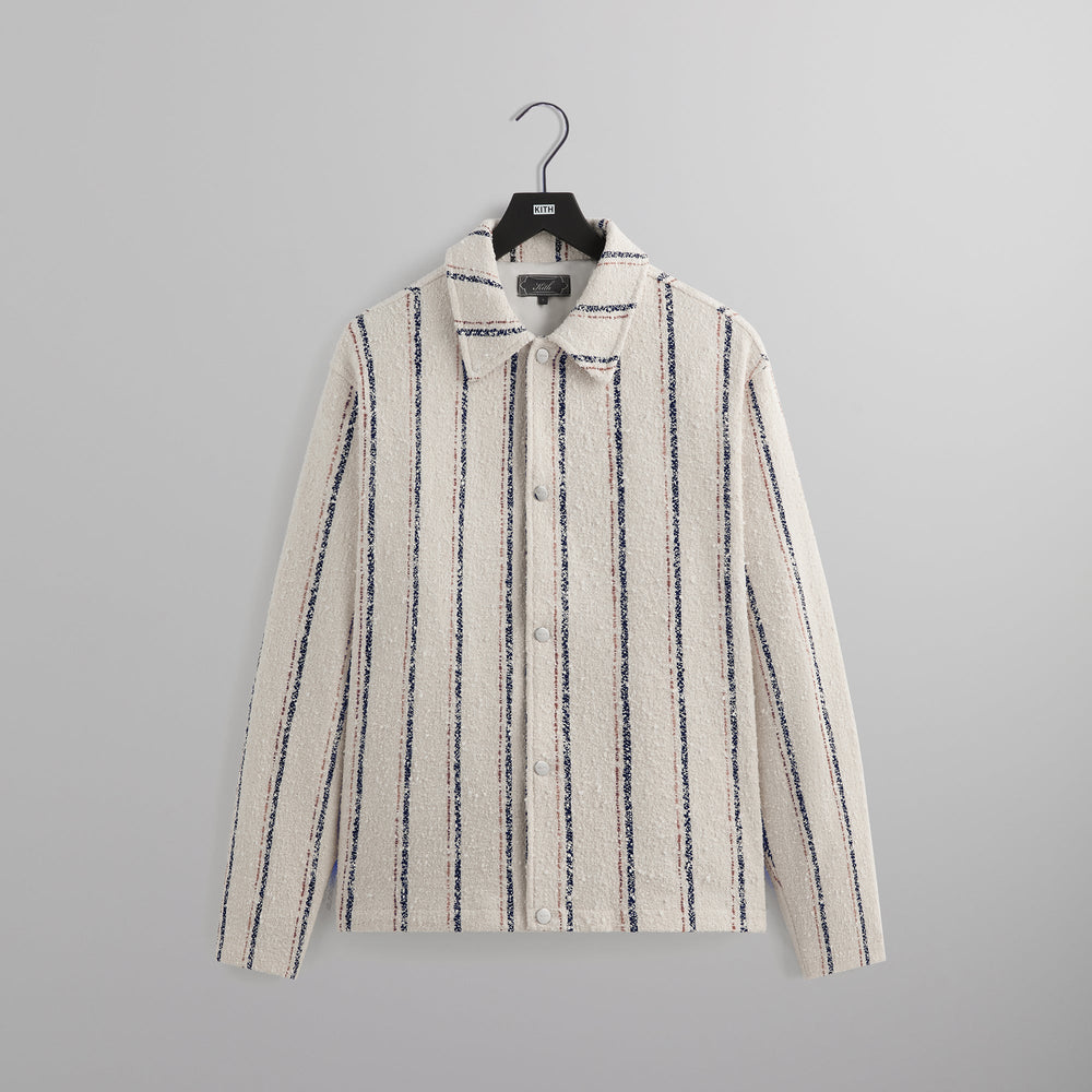 Kith Striped Boucle Coaches Jacket - Whisper | Kith Whisper