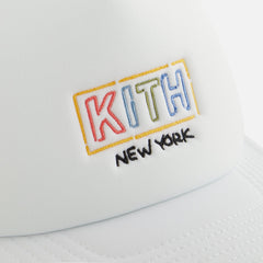 Kith Kids New York Classic Logo Trucker Cap - White | Kith White