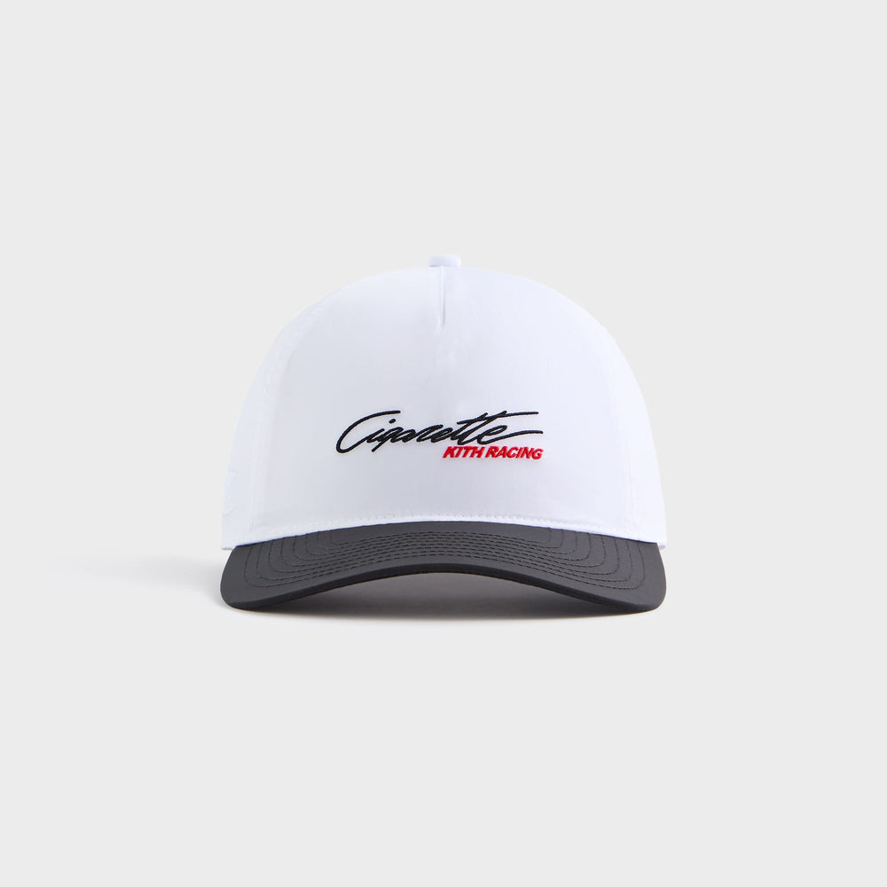 Kith for Cigarette Wrinkle Nylon Bay Low Pinch Crown Snapback - White | Kith White