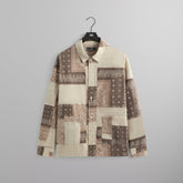 Kith Washed Cotton Bandana Boxy Collared Overshirt - Overcast | Kith Overcast