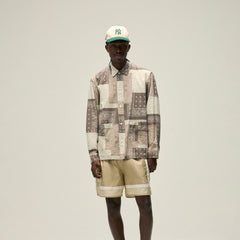 Kith Washed Cotton Bandana Boxy Collared Overshirt - Overcast | Kith Overcast