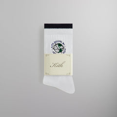 Kith Embroidered Globe Crew Sock - White | Kith White
