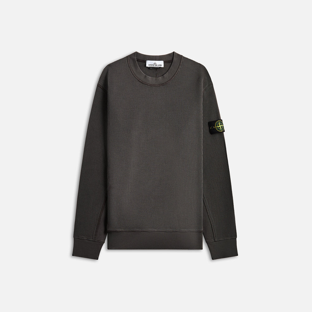 Stone Island Cotton Waffle Fleece Sweatshirt - Charcoal | Kith Charcoal