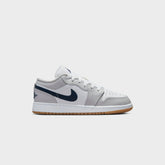 Nike Air Jordan 1 Low - White / Neutral Grey / Gum Medium Brown / Midn | Kith White / Neutral Grey / Gum Medium Brown / Midnight Navy