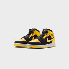 Nike GS Air Jordan 1 Mid SE - Black / White / Varsity Maize | Kith Black / White / Varsity Maize