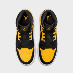 Nike GS Air Jordan 1 Mid SE - Black / White / Varsity Maize | Kith Black / White / Varsity Maize