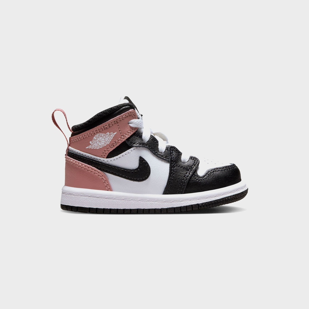 Nike TD Air Jordan 1 Mid - White / Black / Rust Pink | Kith White / Black / Rust Pink