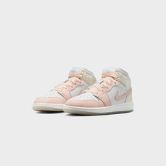 Nike GS Air Jordan 1 Mid - Sail / Sea Glass / Glacier Blue / Guava Ice | Kith Sail / Sea Glass / Glacier Blue / Guava Ice