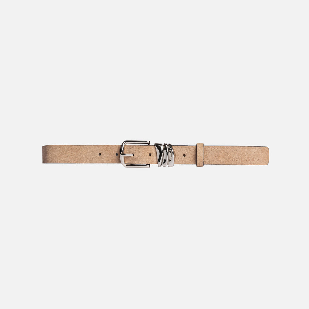 Black Suede Studio Boyfriend Belt - Sand Suede / Silver Hardware | Kith Sand Suede / Silver Hardware