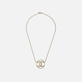 WGACA Chanel Gold Crystal CC In Circle Necklace - Gold / Crystal | Kith Gold / Crystal