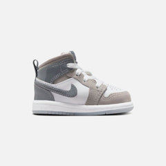 Jordan TD Air Jordan 1 Mid SE - White / Cool Grey / Med Grey | Kith White / Cool Grey / Med Grey