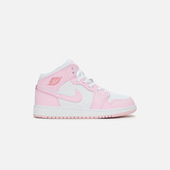 Jordan GS Air Jordan 1 Mid - Pink Foam / White / Fire Red | Kith Pink Foam / White / Fire Red