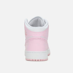 Jordan GS Air Jordan 1 Mid - Pink Foam / White / Fire Red | Kith Pink Foam / White / Fire Red
