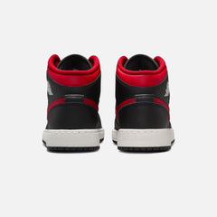 Jordan GS Air Jordan 1 Mid Bg - Black / Varsity Red / Summit White | Kith Black / Varsity Red / Summit White