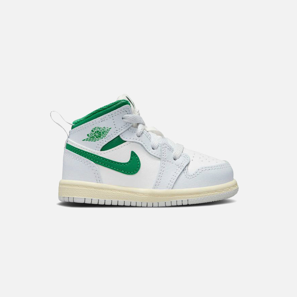 Jordan TD Air Jordan 1 Mid - Summit White / Pure Platinum / Sail / Pin | Kith Summit White / Pure Platinum / Sail / Pine Green