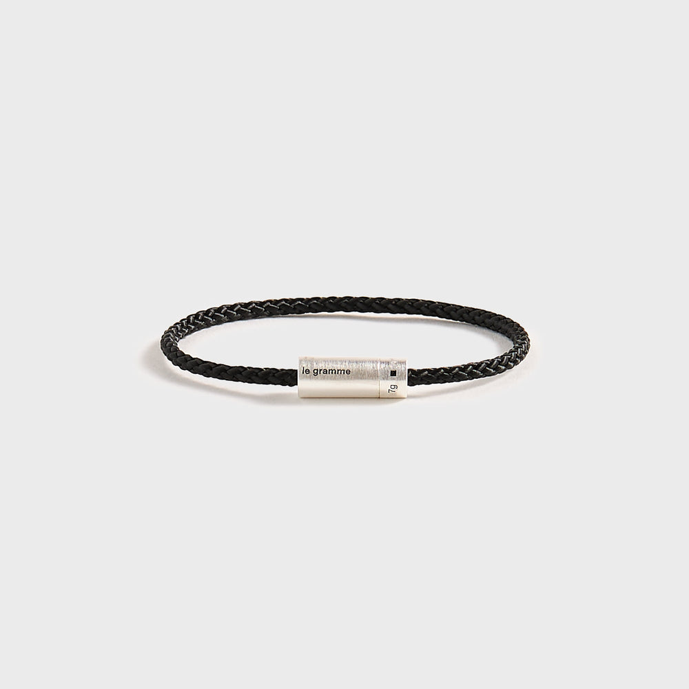 Le Gramme 7g Brushed Nato Cable Bracelet - Silver / Black | Kith Silver / Black