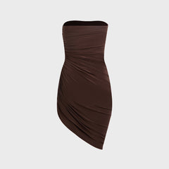 Norma Kamali Strapless Diana Pickleball Dress - Chocolate | Kith Chocolate