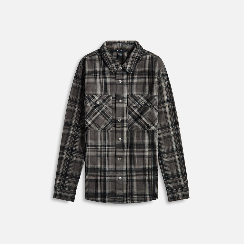 Ksubi Snakebite Shirt - Check Charcoal | Kith Check Charcoal