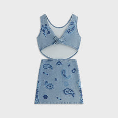 Kith Kids Floral Paisley Chambray Dress - Kent Light Wash | Kith Kent Light Wash