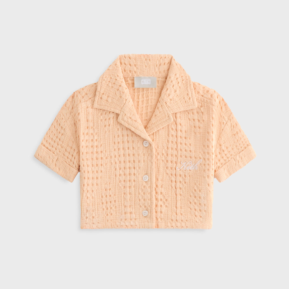 Kith Kids Jayda Cropped Textured Camp Shirt - Mycena | Kith Mycena