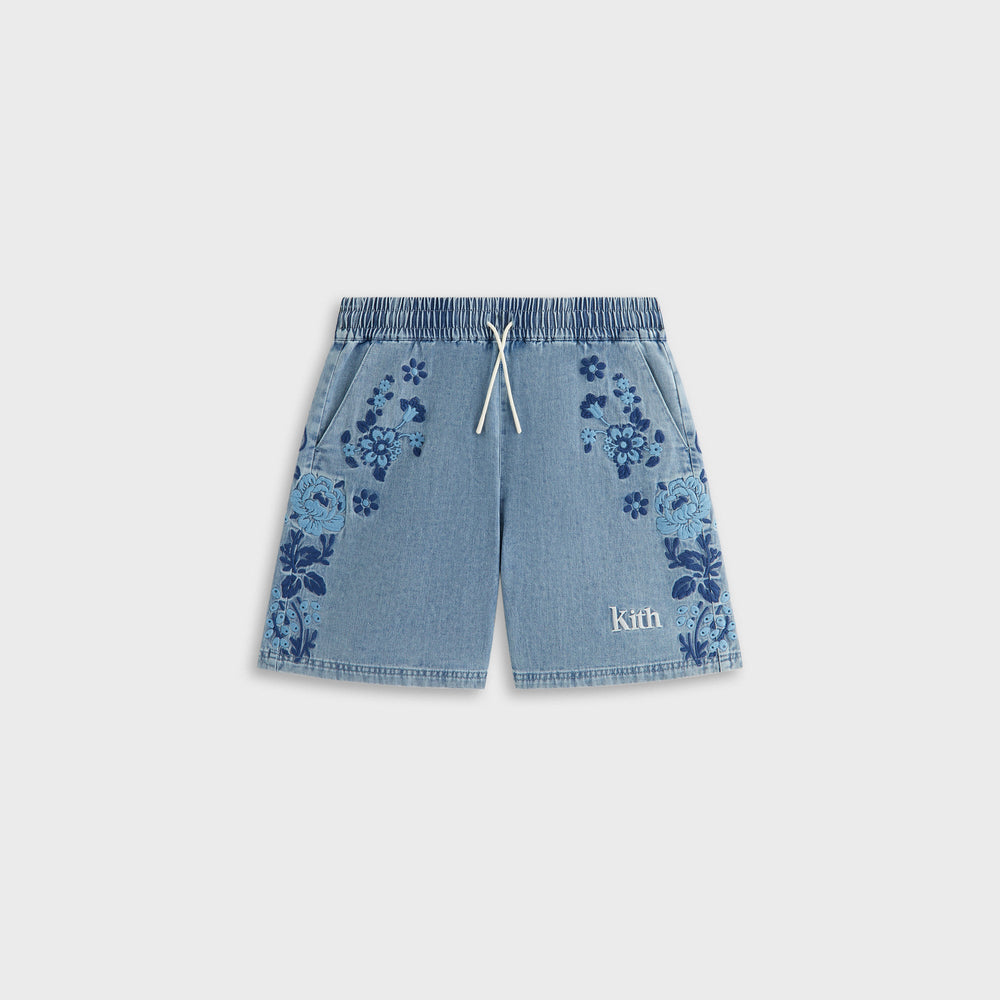 Kith Kids Floral Paisley Chambray Apollo Short - Kent Light Wash | Kith Kent Light Wash