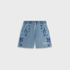 Kith Kids Floral Paisley Chambray Apollo Short - Kent Light Wash | Kith Kent Light Wash
