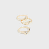 SHASHI Delphine Solitaire Ring Set - Gold | Kith Gold