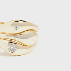 SHASHI Delphine Solitaire Ring Set - Gold | Kith Gold