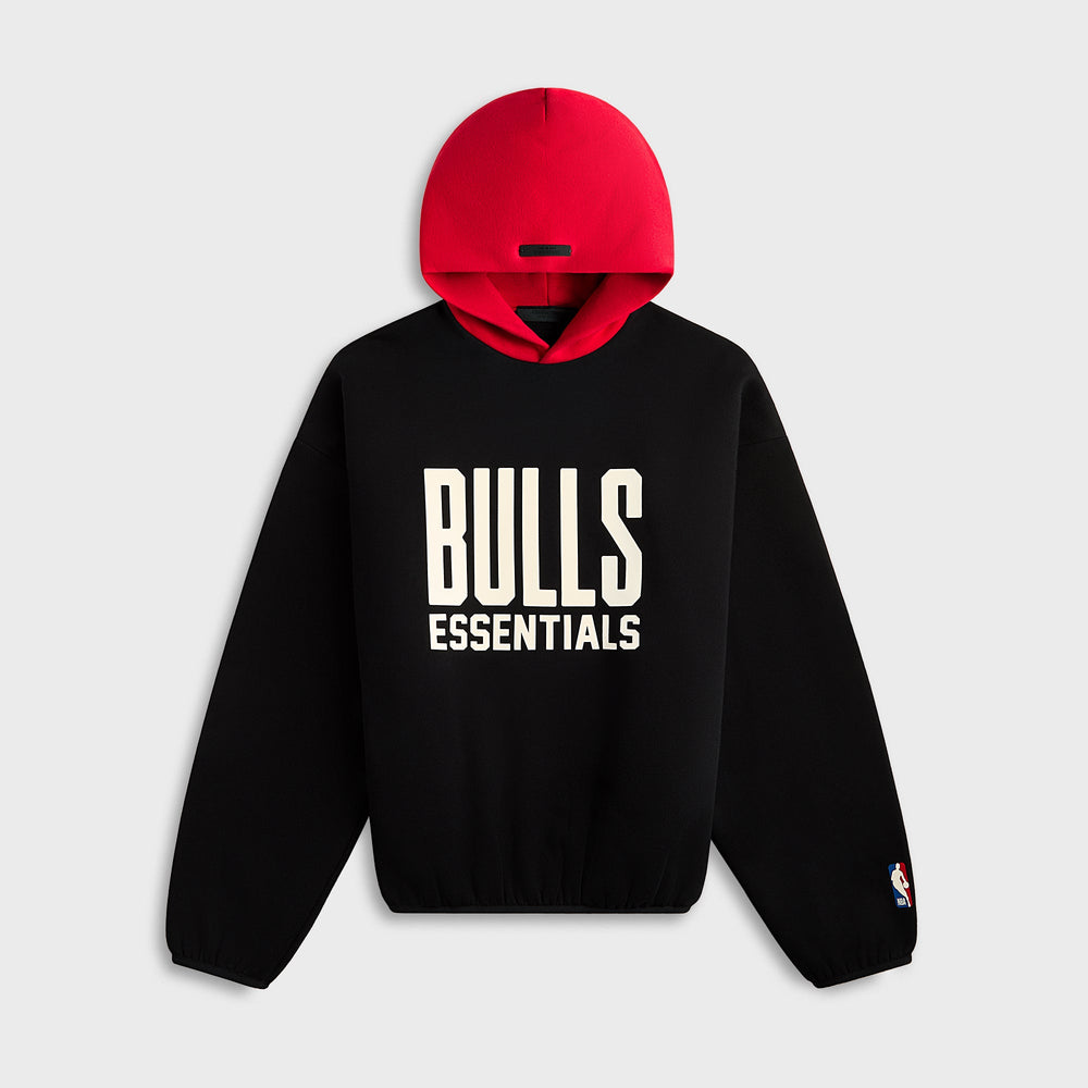 Essentials Bulls Core Fleece Pull Over Hoodie - Black / Red | Kith Black / Red