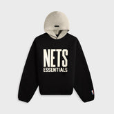 Essentials Nets Core Fleece Pull Over Hoodie - Black / Warm Heather | Kith Black / Warm Heather