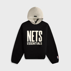 Essentials Nets Core Fleece Pull Over Hoodie - Black / Warm Heather | Kith Black / Warm Heather