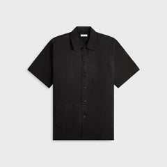 Engineered Garments Cotton Lace Stripe Jacquard Camp Shirt - Black | Kith Black