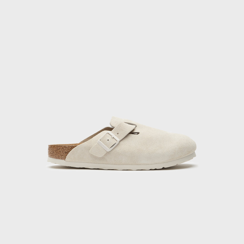 Birkenstock Boston SFB Antique - White Suede | Kith White Suede