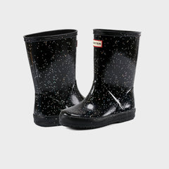 Hunter Little Kids First Classic Wellington Boot - Glitter Black | Kith Glitter Black